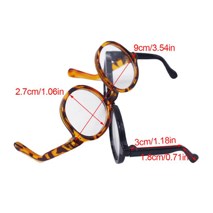 6.5cm Transparent Plastic Glasses for BJD Dolls, Labubu, MSD, SD, EXO - Sunglasses for 1/8, 1/6, 1/3, 1/4 Plush Dolls