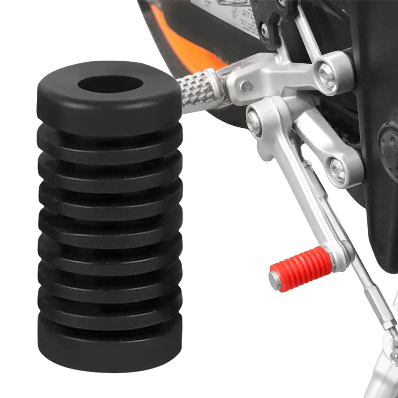 2Pcs Universal Motorcycle Gear Shift Lever Foot Pad Set - Rubber Pedal Covers & Starter Peg Pads for Moto Accessories