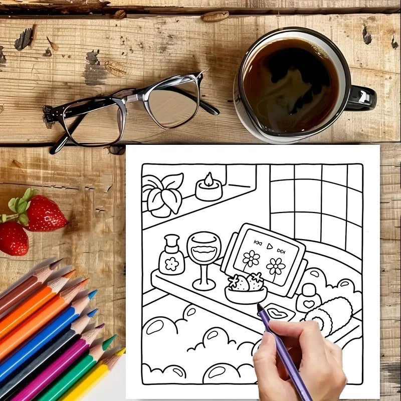 28 Pages Love Style Coloring Book for Adults - Creative Coloring and Drawing Book for Christmas & Thanksgiving