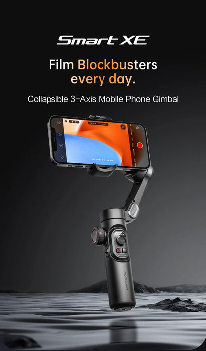 AOCHUAN 3-Axis Handheld Gimbal Stabilizer – SmartXE for iPhone & Android, AI Face Tracking for TikTok & Vlog Videos