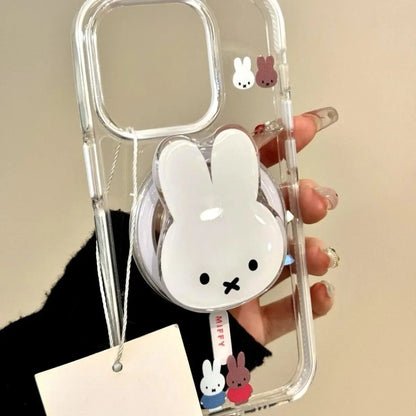 Kawaii Miffy Rabbit Magnetic Phone Stand - Portable Telescopic Airbag Holder for Mobile Phones & Gifts