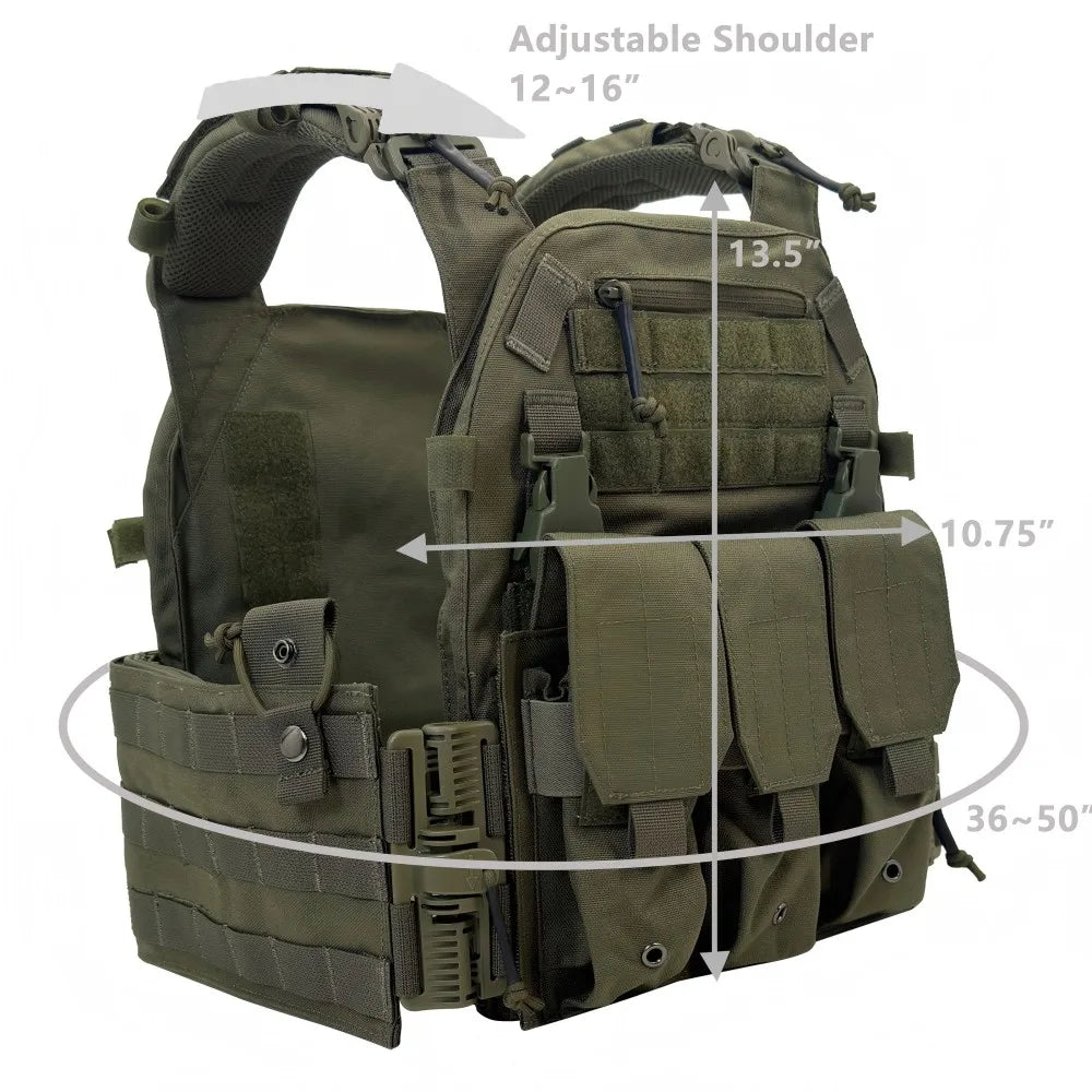 UNINOTAC Tactical Vest – High-Quality 1000D Nylon 6094K Vest with Quick Release & Triple Magazine Pouch