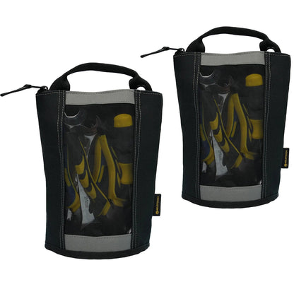 MELOTOUGH Canvas Tool Pouch | 2-Pack Zipper Bags with Mesh Window & Hanging Grommets