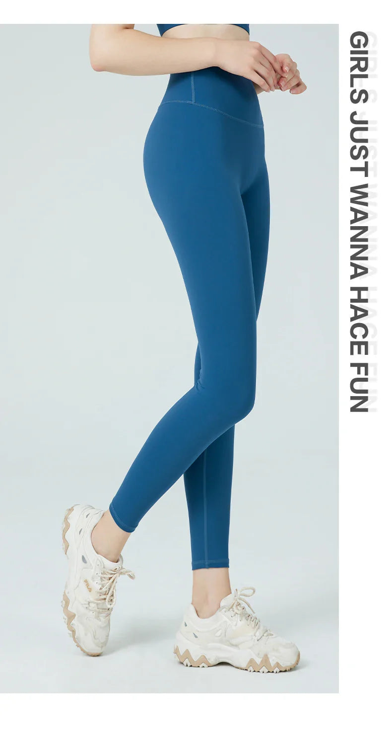Naked Feel Butt-Lifting Yoga Leggings for Women – High Waist Sports Tights with Hidden Waist Pockets, Gym Fitness Wear
