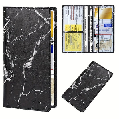 Premium Faux Leather Car Document Holder – Stylish Organizer for Men & Women, Stores Insurance, Registration & Manuals