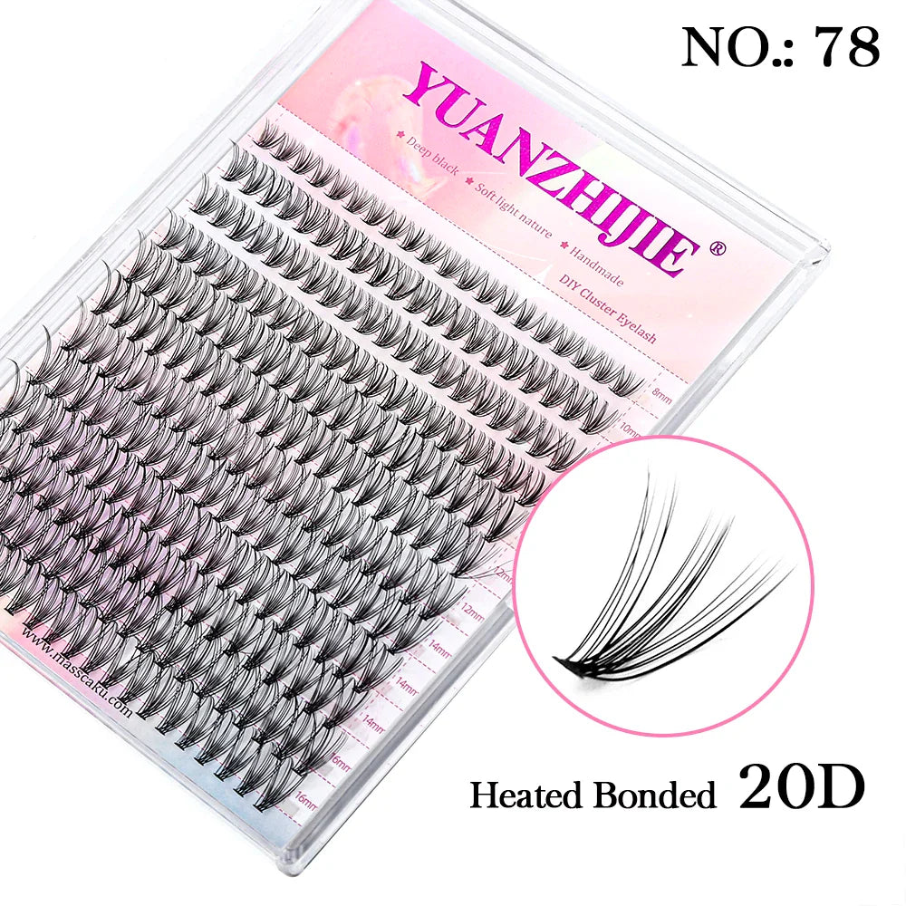 DIY 144 Cluster Lashes – Natural C/D Curl Individual Mink Eyelashes, Free Shipping, Home Makeup Supplies