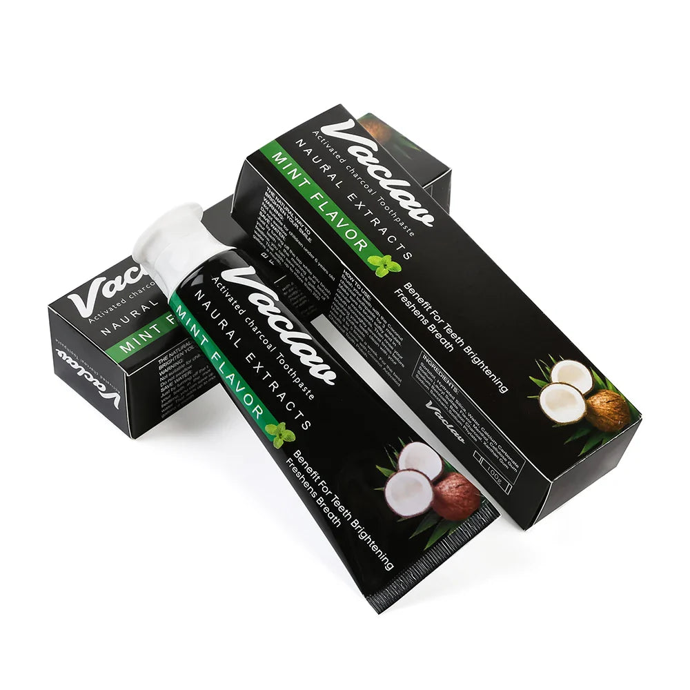 Activated Charcoal Mint Toothpaste – Natural Teeth Whitening, Plaque Removal, No Artificial Colors
