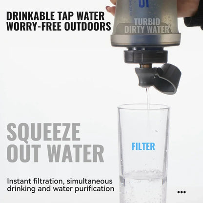 WRELS Soft Water Bottle with Filter - Ultralight Collapsible Hiking & Camping Hydration Flask