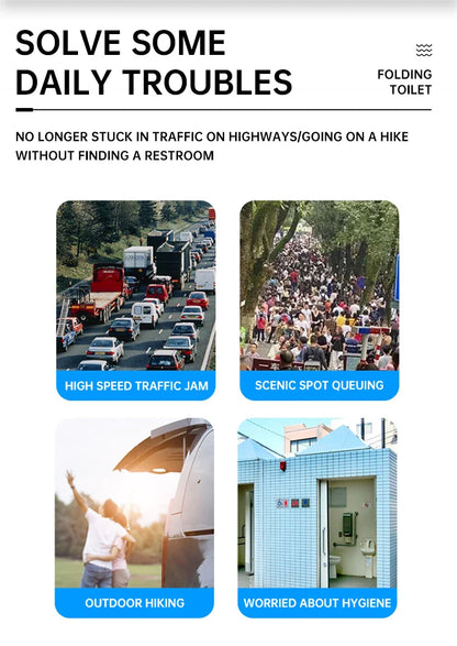 Portable Outdoor Camping Toilet – Odor-Proof Folding Emergency & Multifunctional Travel Toilet