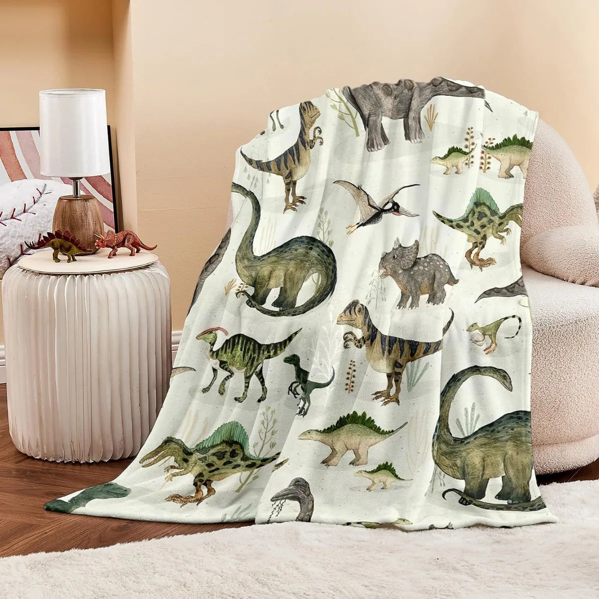 Dinosaur Blanket for Kids & Teens – Soft Cozy Fleece Throw for Boys and Girls