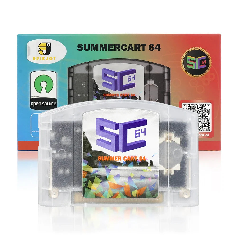 EPICJOY SummerCart 64 – 32GB Open Source N64 Game Card for Nintendo 64 Console, 5400+ Games & 64DD Support