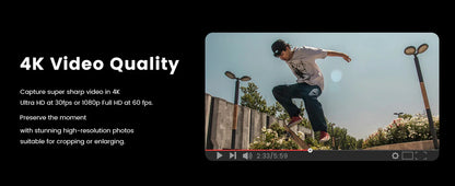 Compact 4K Digital Camera – 64MP WiFi Webcam, Retro Vlog Recorder with 3-Inch Flip Screen & Wide Angle Lens for YouTube