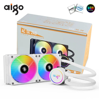 Aigo ACSE Water Cooling CPU Cooler – 120/240mm RGB Fan Liquid Heatsink Radiator for LGA 2066/2011/1151/1155/AM3+/AM4