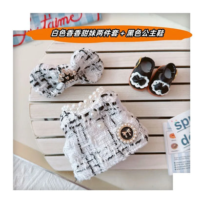 17cm Labubu Doll Accessories - Luxury Sweet Woolen Suit, Crossbody Bag & Princess Shoes Set