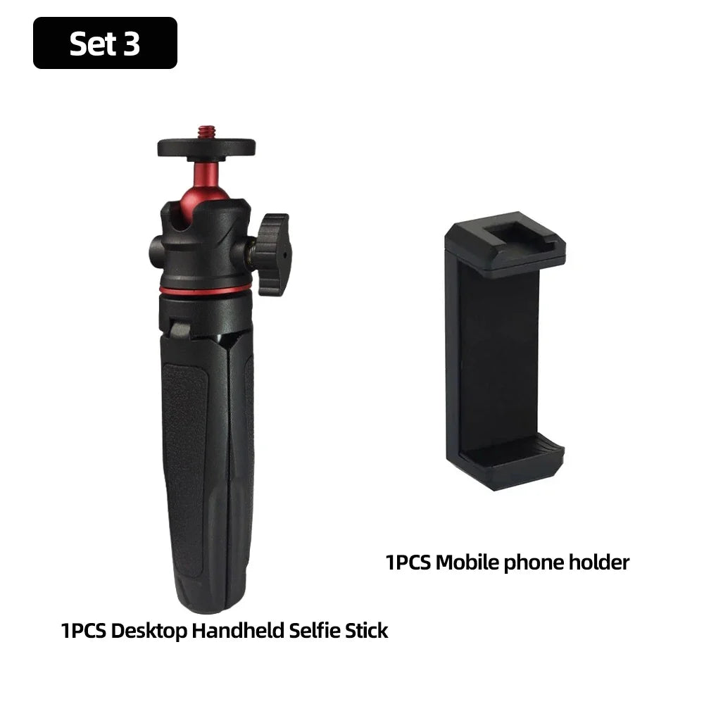 Extendable Mini Camera Tripod with 360° Ball Head - Portable Vlog Travel Selfie Stick Handle for GoPro, Insta360, DJI, SLR