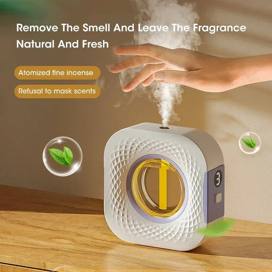 Smart Aroma Diffuser & Air Purifier - Digital Display, 4 Gears, USB Charging, Wall Mount or Tabletop for Living Room