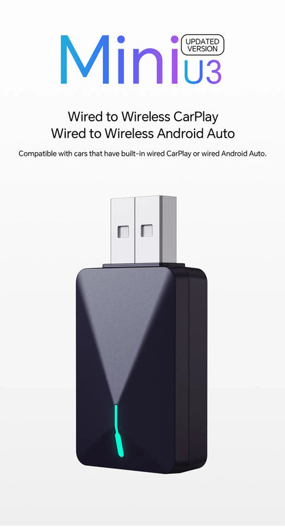 2025 2 in 1 Wireless CarPlay & Android Auto Adapter – Plug & Play USB for Mazda, Haval, Kia, Volvo, Audi, VW