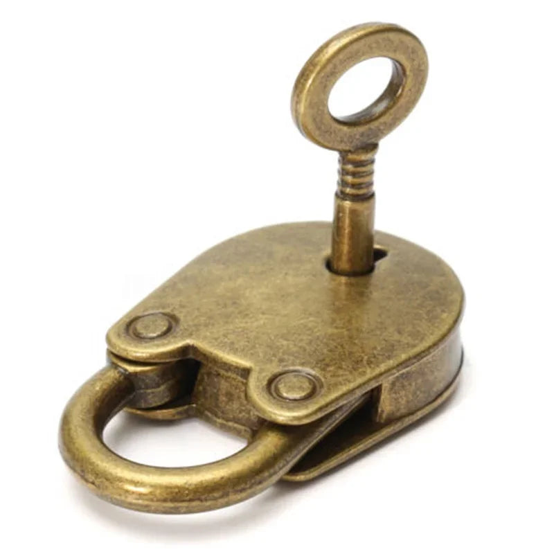 Mini Vintage Metal Lock and Key Padlock – Charming Retro Style Decorative Lock