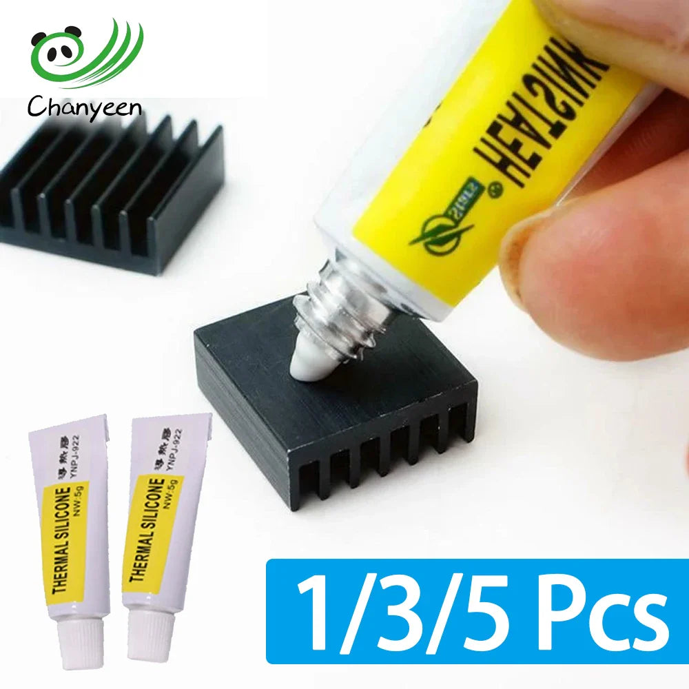 1/3/5pcs Thermal Paste Conductive Adhesive – Heatsink Glue for Chip, VGA, RAM, LED, IC Cooler & Radiator Cooling