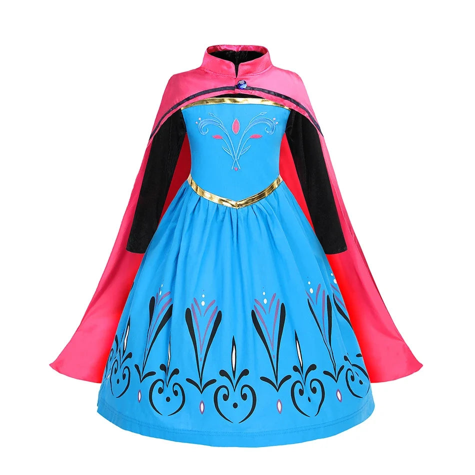 2026 Girls Princess Costume Dress - Elsa, Anna, Snow White, Aurora, Moana, Rapunzel, Mermaid & Belle Carnival Cosplay Party Outfit