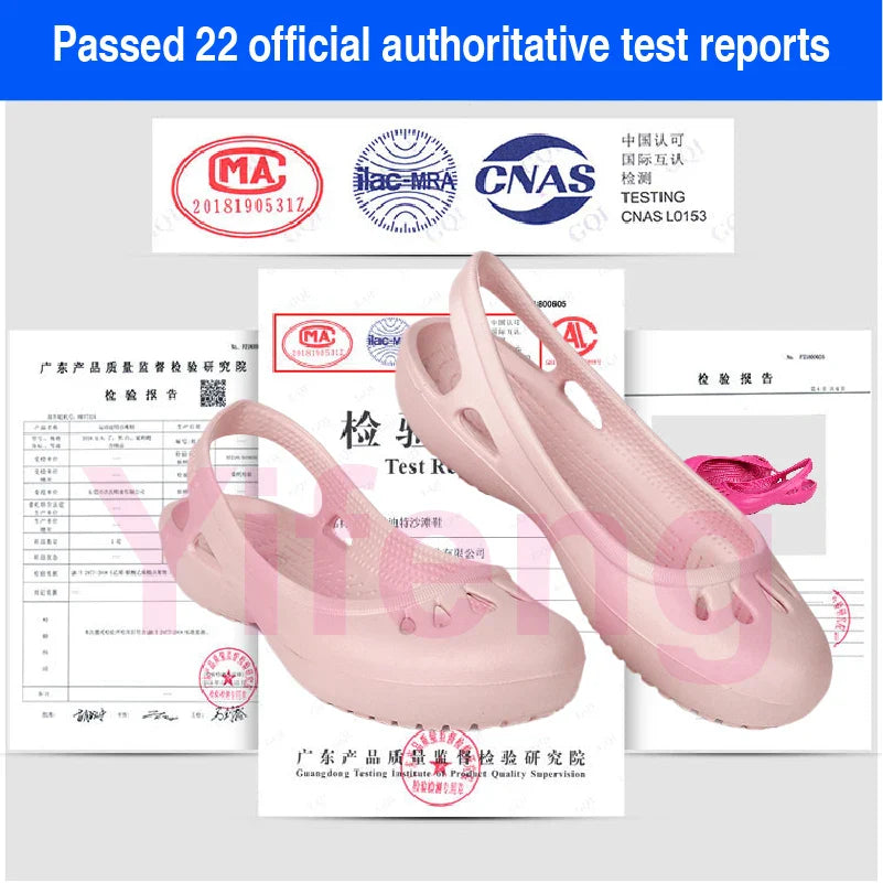 Certified Satihu Summer Lightweight Anti-Slip Clogs for Women - Flat Bottom Sandals, Nurse, Outdoor, Beach Jelly Shoes
