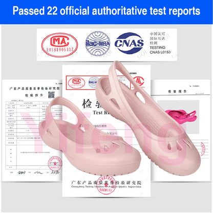 Certified Satihu Summer Lightweight Anti-Slip Clogs for Women - Flat Bottom Sandals, Nurse, Outdoor, Beach Jelly Shoes