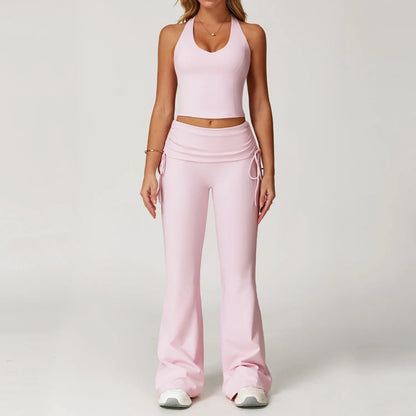 Women’s 2-Piece Tracksuit Yoga Set – High Waist Leggings & Sports Bra for Gym, Fitness & Athletic Wear