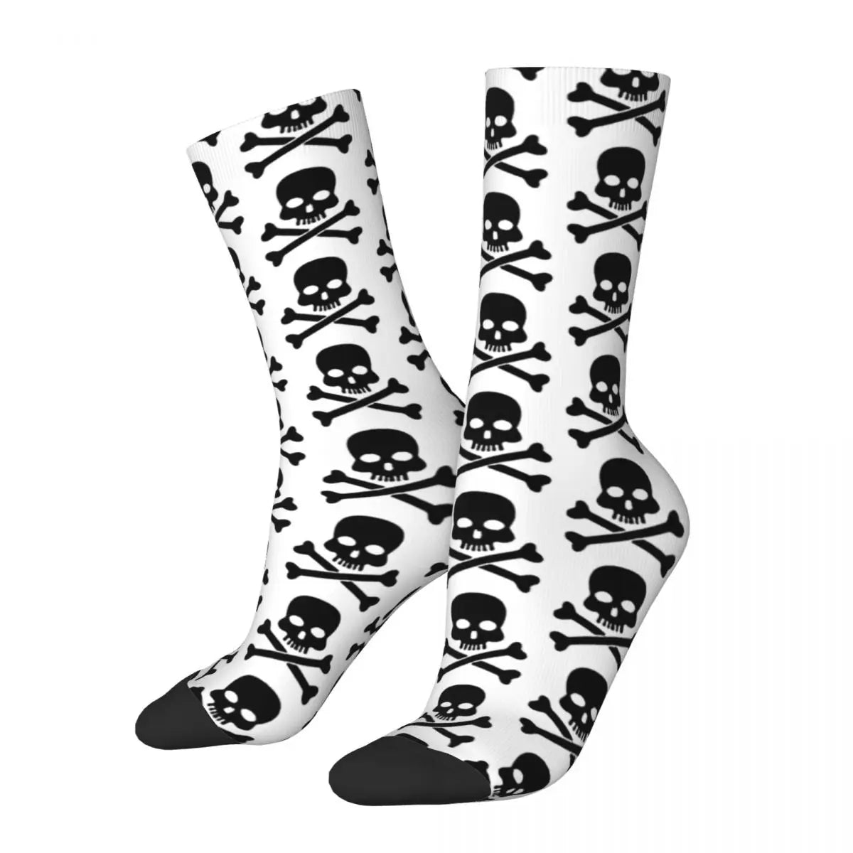 Funny Men’s Socks – Mexican Skull Vintage Harajuku Skeleton Hip Hop Crew Socks with Printed Pattern