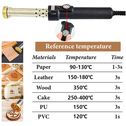 Handheld Copper Hot Stamping Machine – Electric Branding Iron for Wood, Leather & Cake DIY Crafts