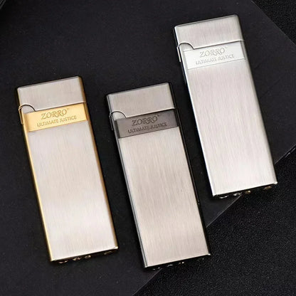 Zorro 636 Ultra-Thin Metal Butane Lighter – Inflatable Grinding Wheel Design, Smoking Accessory & Men’s Holiday Gift