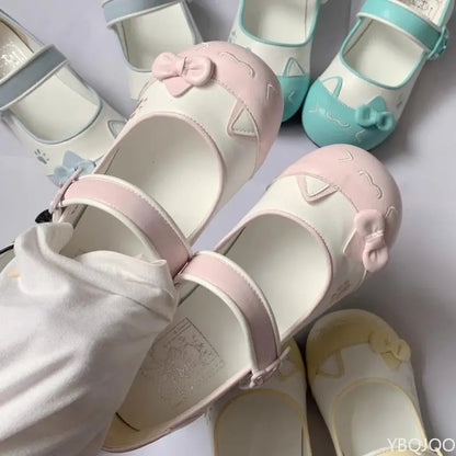 Spring Autumn Confused Kitten Round Head Shoes – Cute, Comfortable Low-Follow Women’s Flats