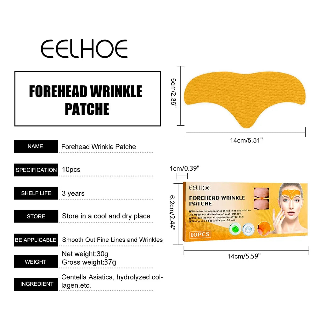 Forehead Wrinkle Patches Anti-Wrinkle Gel Pads – Natural Forehead Line Removal Facial Patches (10–100pcs)