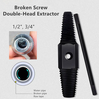 Double Head Wrench Faucet Valve & Screw Extractor Set: Tools for Removing Damaged Bolts, Broken Pipes, and Wires - Removal Tool Kit