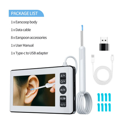 DDCAMERA 4.3" Digital Otoscope – 1080P Ear Scope with 6 LED Lights for Ear Wax Removal, Photo & Video Support