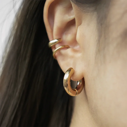 20mm Stainless Steel Hoop Earrings – Smooth Round Chunky Huggie Earrings for Women Jewelry Accessories