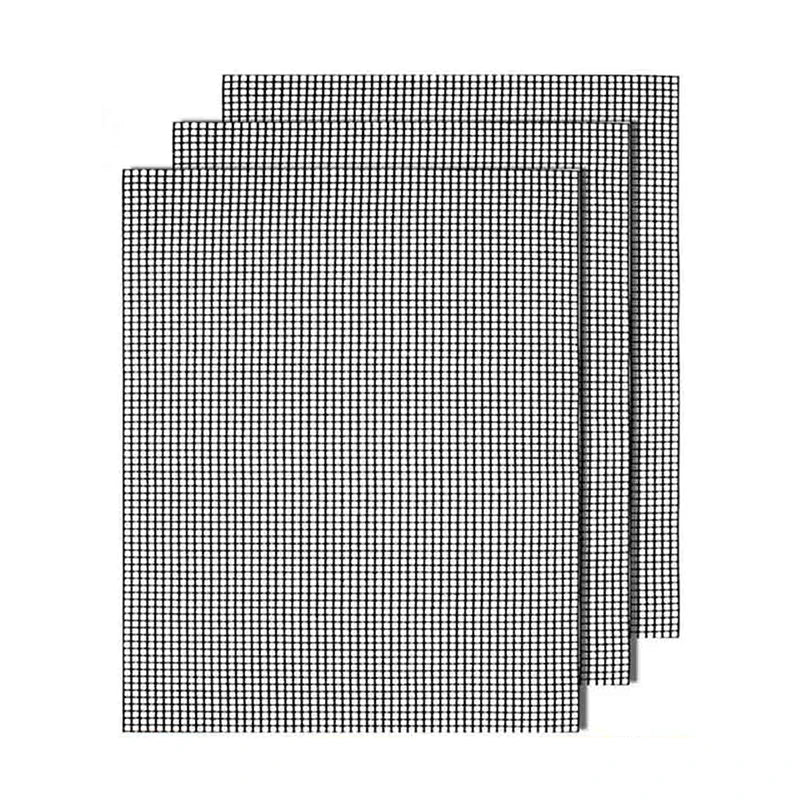 3-Pack Non-Stick Perforated BBQ Grill Mesh Mats — Reusable Heat-Resistant Oven & Baking Sheets for Outdoor Grilling