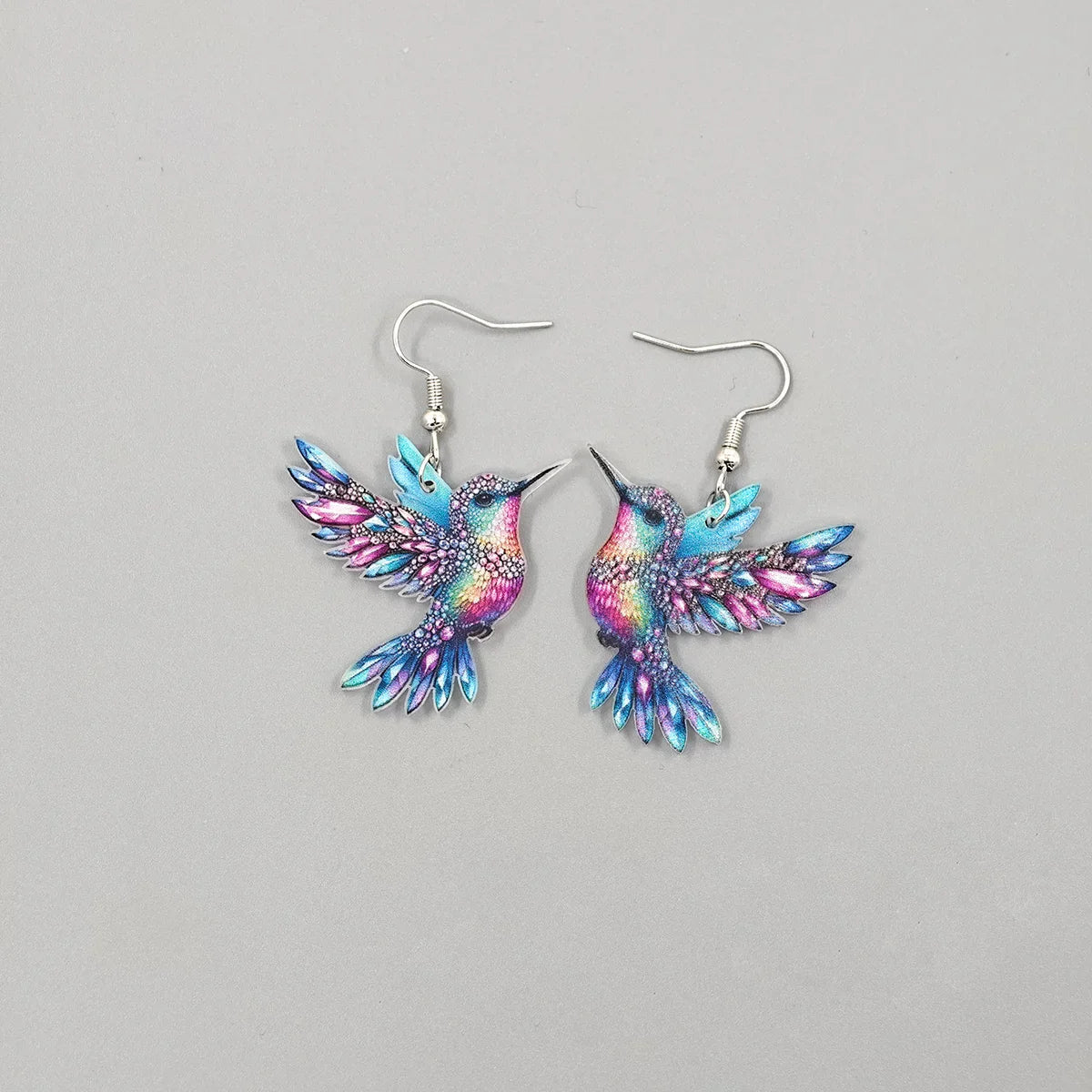 2024 Trendy Colorful Bird Acrylic Earrings – Retro Fashion Jewelry for Women