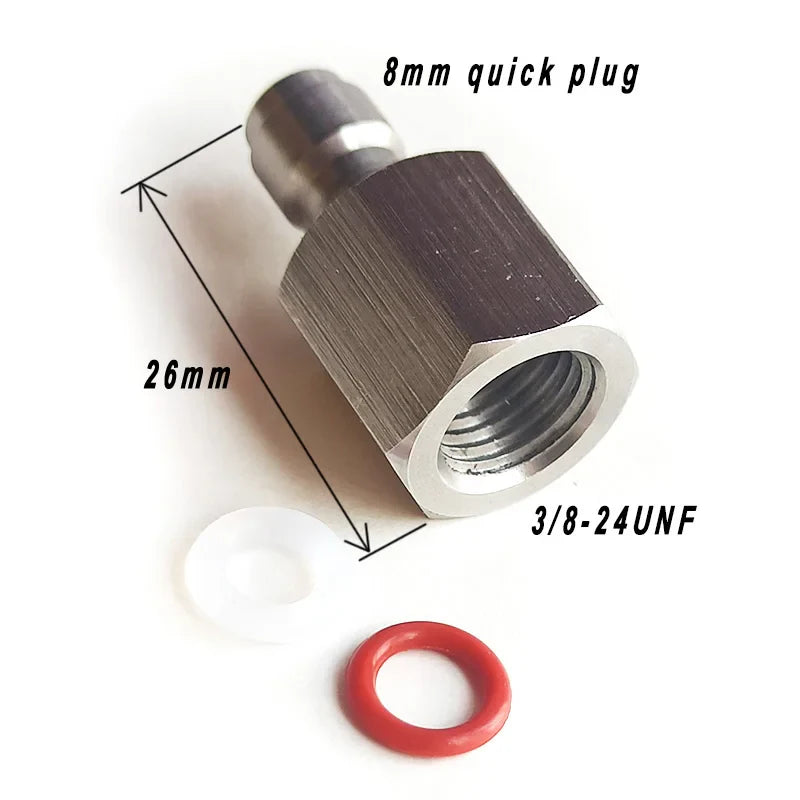 3/8-24UNF CO2 Cartridges – High Pressure Stainless Steel Rechargeable Cylinder for Oxygen Training, Scuba & Rescue Vest