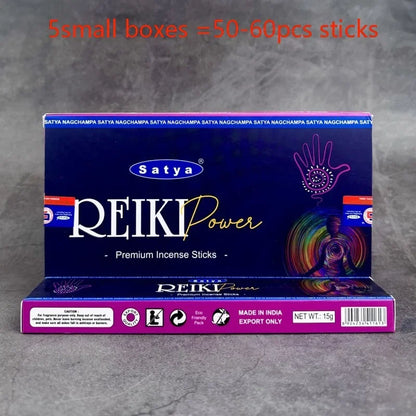 5BOX NAG Champa Indian Incense Set – Satya Handmade Sticks with 6 Aromatic Scents for Home & Meditation