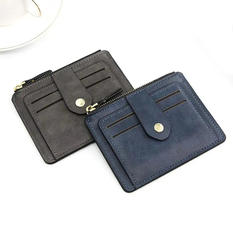 Luxury Slim Leather Wallet for Men — Small Credit & ID Card Holder with Coin Pocket, Designer Purse for Men & Women