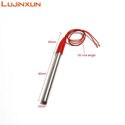 LUJINXUN 12V/24V Fish Tank Water Heater - Fully Waterproof 304 Stainless Steel Heating Tube 50-200W for Aquarium Use