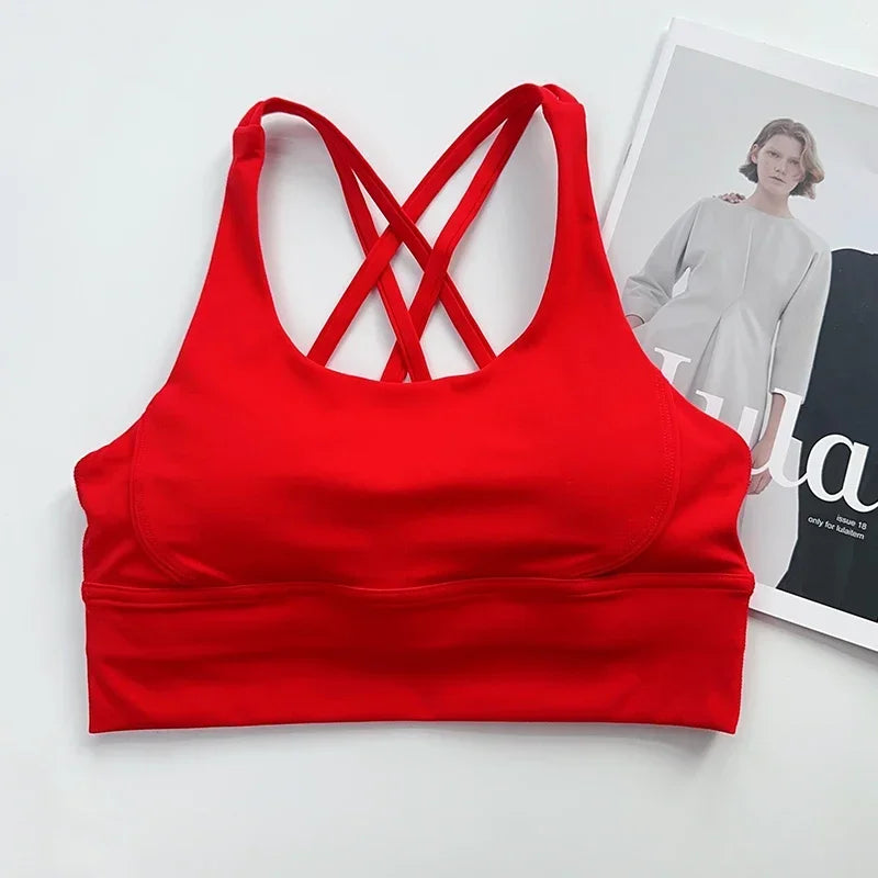 Women’s Sexy Crossback Yoga Sports Bra — Breathable, Quick-Dry, Shockproof Fitness & Running Bra