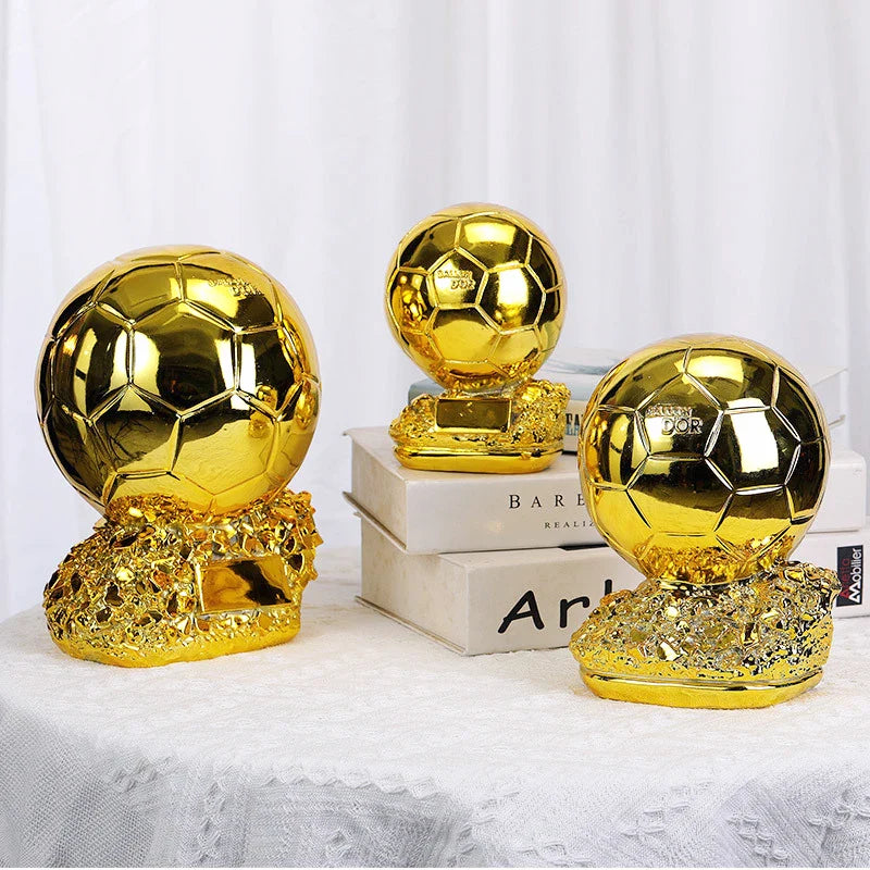 25cm Golden Balloon Football Trophy - Excellent Player Award, Competition Honor, Customizable Reward, Best Gift for Home Decor
