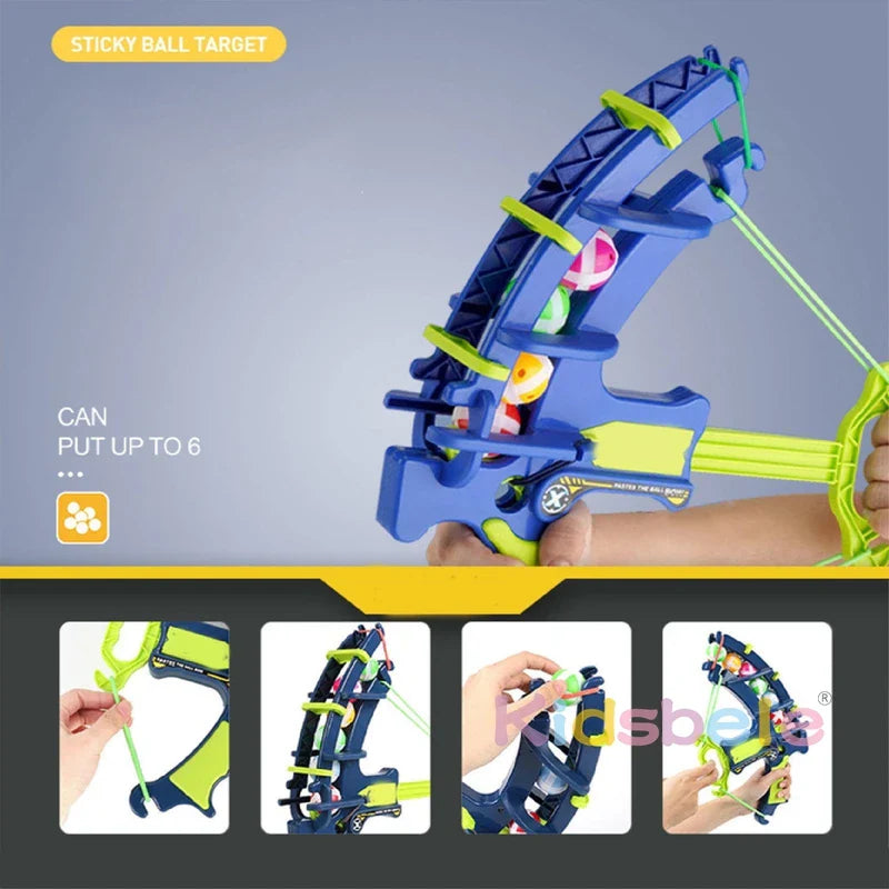 Kids' Dinosaur Sticky Ball Bow Target: Educational Elephant Toy Set - Slingshot Arrow Play for Outdoor Fun - Children's Game Toys
