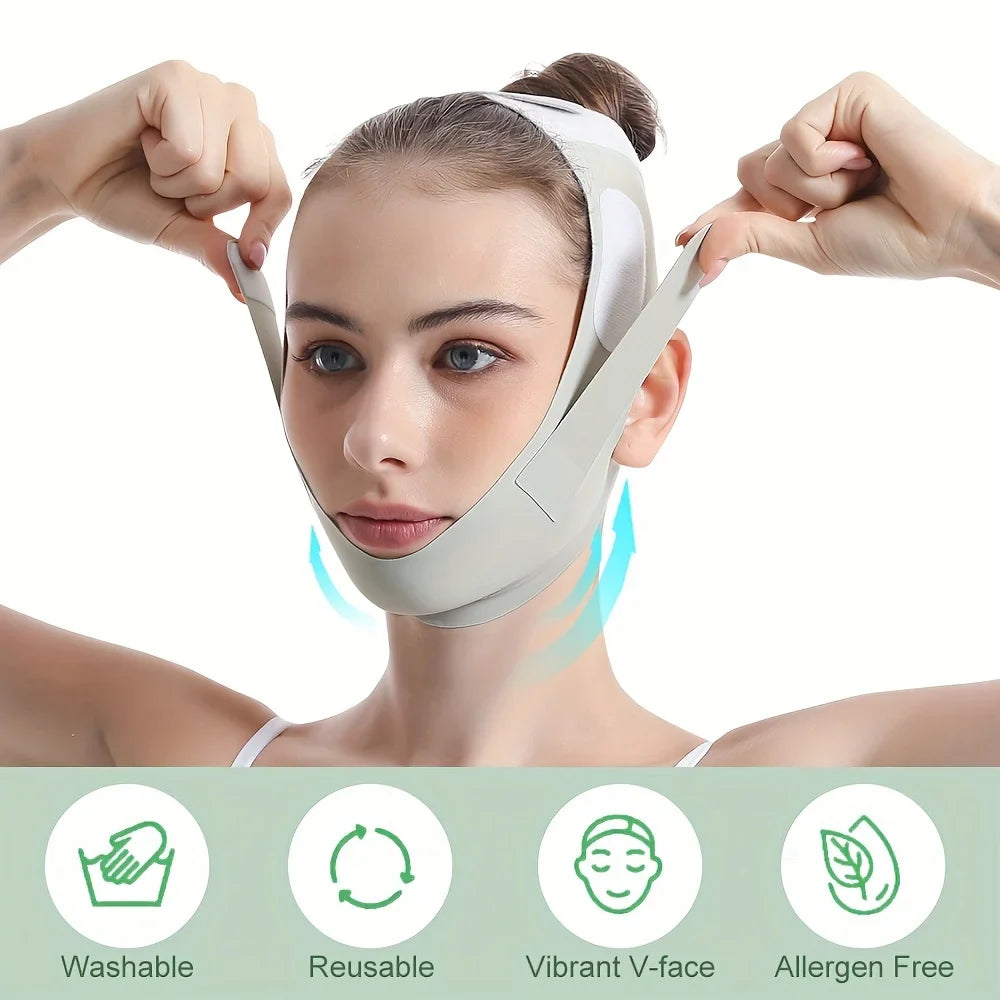 Reusable V-Line Face Slimming Band — Chin & Cheek Lift Facial Massage Strap for Women, Skin Care & Beauty Tool