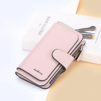 2024 Women’s Long Wallet – Custom Name Engraving, 15 Card Holders & Zippered Classic Purse