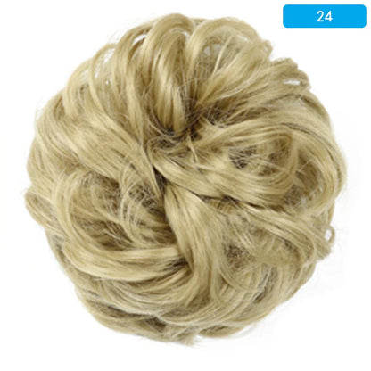 AZQUEEN Messy Bun Hair Extension – Synthetic Curly Wave Chignon Scrunchie, Elastic Band Updo Hairpiece for Women