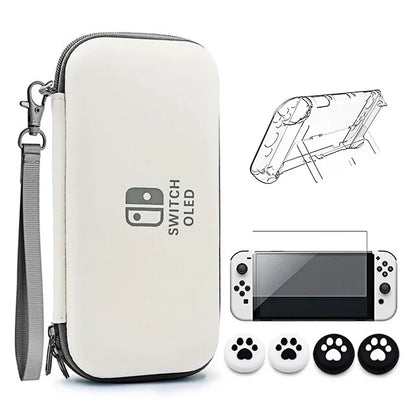 7-in-1 Nintendo Switch OLED Crystal Shell Case Kit: Storage & Carrying Accessories