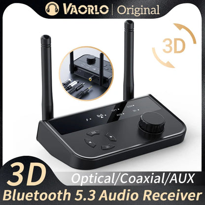 3D Stereo Bluetooth 5.3 Audio Receiver | Optical, Coaxial, 3.5mm AUX Output Wireless Adapter for Car and Speakers