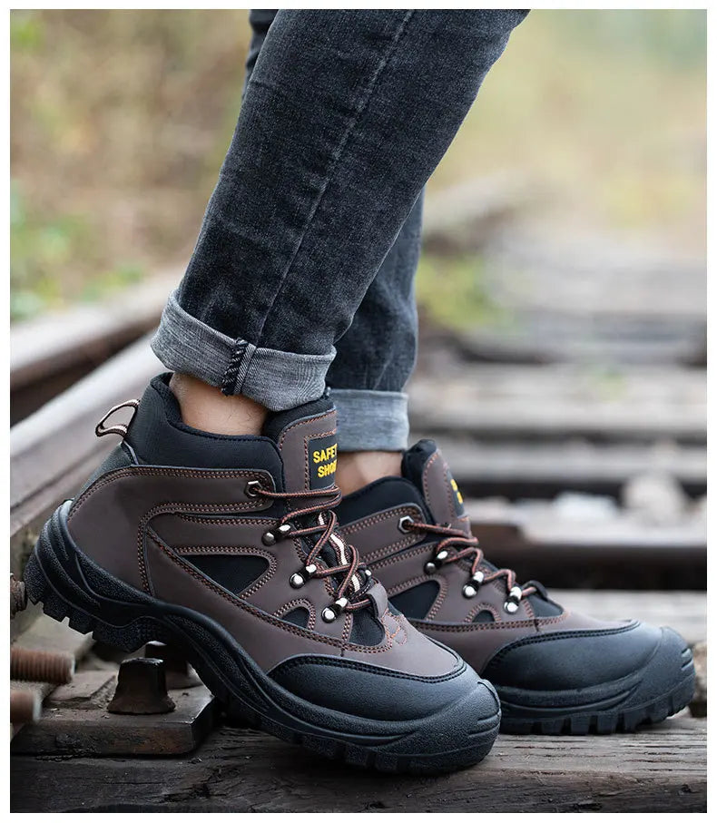 Lightweight Men's Safety Boots – Steel Toe, Anti-Puncture, Non-Slip Work Sneakers, Indestructible Work Shoes